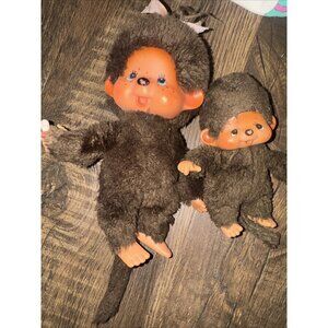 VTG 1974 Mattel Monchhichi Sekiguchi Plush Toy Hong Kong 8” 5” Lot Monkey Doll